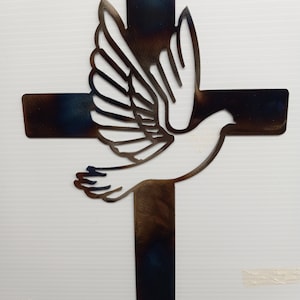 Christian Cross, Metal, Wall Decor, Dove Cross