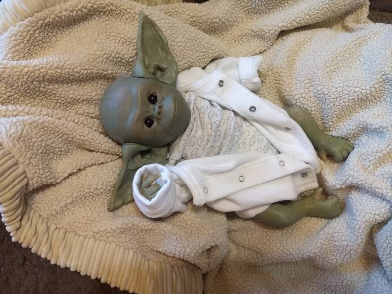 Yoda inspired baby mandalorian reborn one of a kind image 5