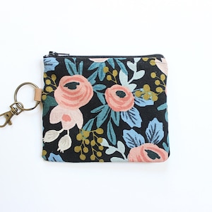 Rifle Paper Co Zipper Pouch, Rifle Paper Keychain, Keychain Pouch, Coin Pouch, Bridesmaid Gift, Graduation Gift, Floral Zipper Pouch