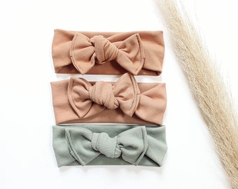 Organic Baby Headband in Ribbed Knit, Baby Girl Headband, Pink Baby headband, Chunky Headband, Chunky Baby Headwrap,  Baby Shower Gift