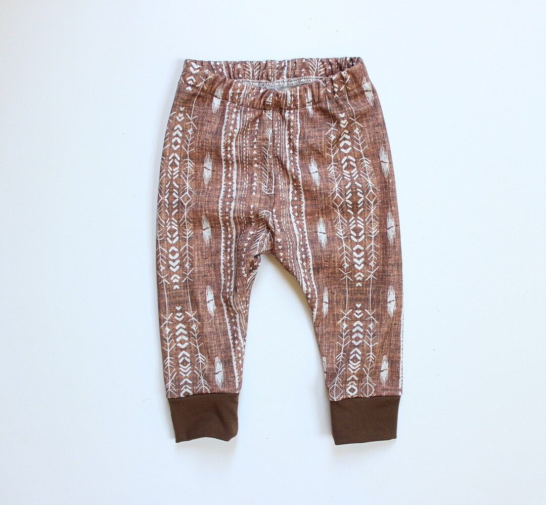 Organic Baby Pants in Atlantic Fleet, Organic Baby Leggings, Baby Brown
