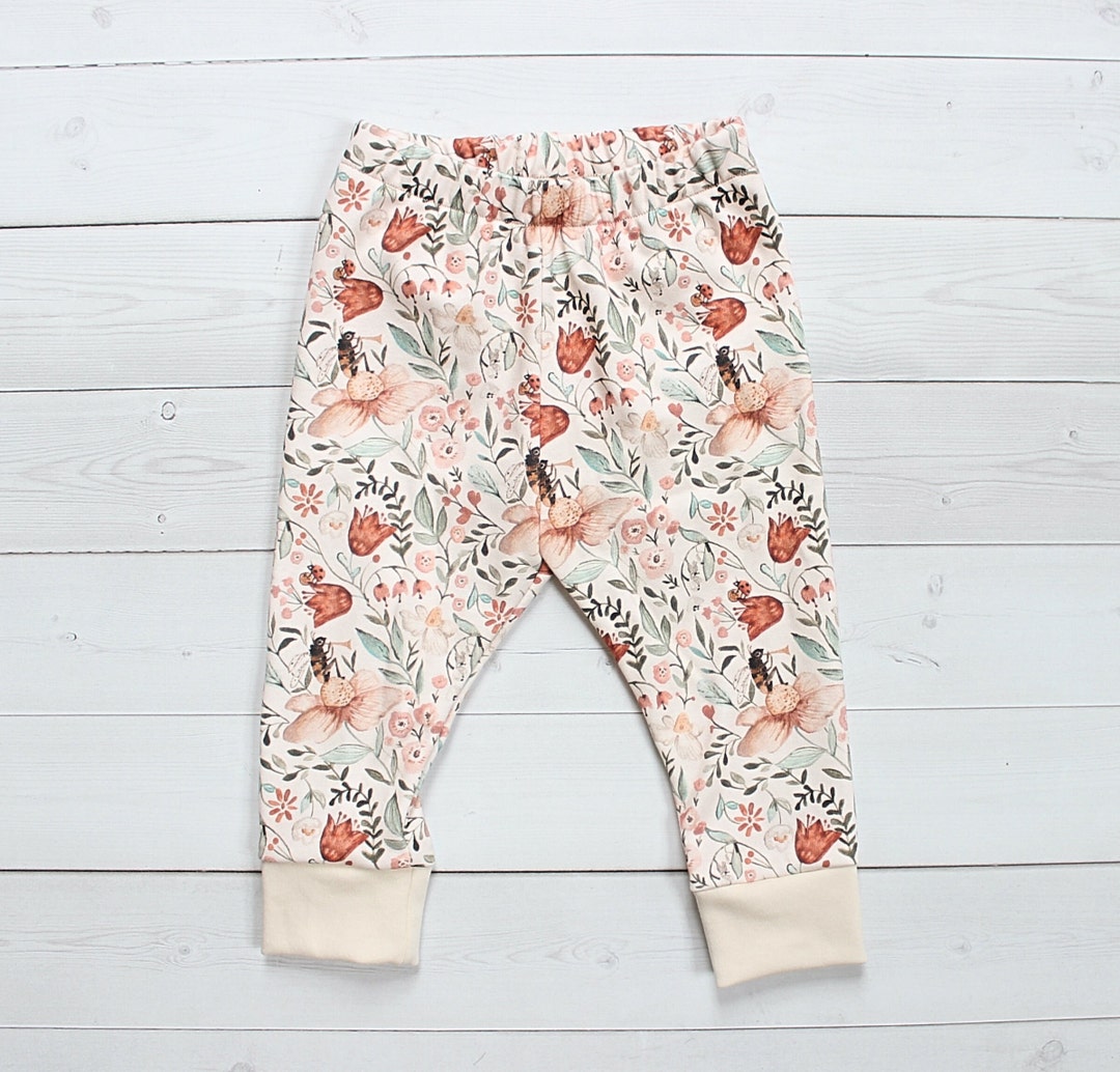 Organic Baby Pants in Spring Music Print Organic Floral Baby - Etsy