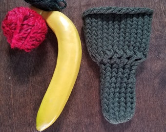 Hand knitted penis sweater, cock sock, underwear, green, LOAF