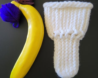 Hand knitted penis sweater, cock sock, underwear, white, LOAF