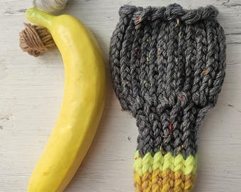 Hand knitted penis sweater, underwear, striped, gray, neon, yellow, LOAF