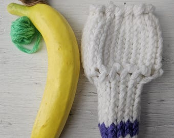Hand knitted penis sweater, underwear, striped, white, purple, LOAF