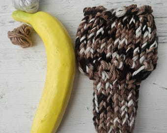 Hand knitted penis sweater, underwear, brown, tan, white, LOAF