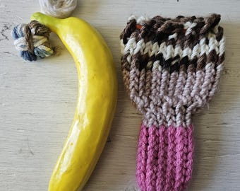 Hand knitted penis sweater, underwear, striped, brown, tan, white, pink, LOAF