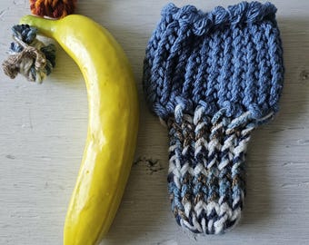 Hand knitted penis sweater, underwear, striped, blue, white, brown, LOAF