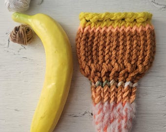 Hand knitted penis sweater, underwear, striped, yellow, orange, blue, white, LOAF