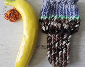 Hand knitted penis sweater, underwear, striped, gray, purple, green, white, brown, tan, LOAF