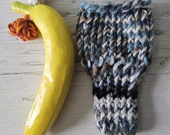 Hand knitted penis sweater, underwear, striped, blue, white, tan, black, LOAF