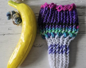 Hand knitted penis sweater, underwear, striped, purple, pink, green, blue, white, LOAF