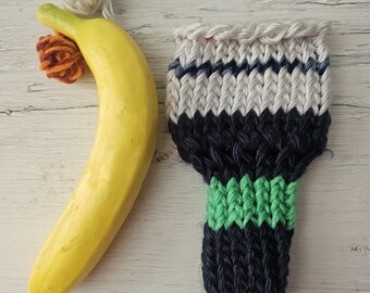 Hand knitted penis sweater, underwear, striped, white, blue, green, LOAF