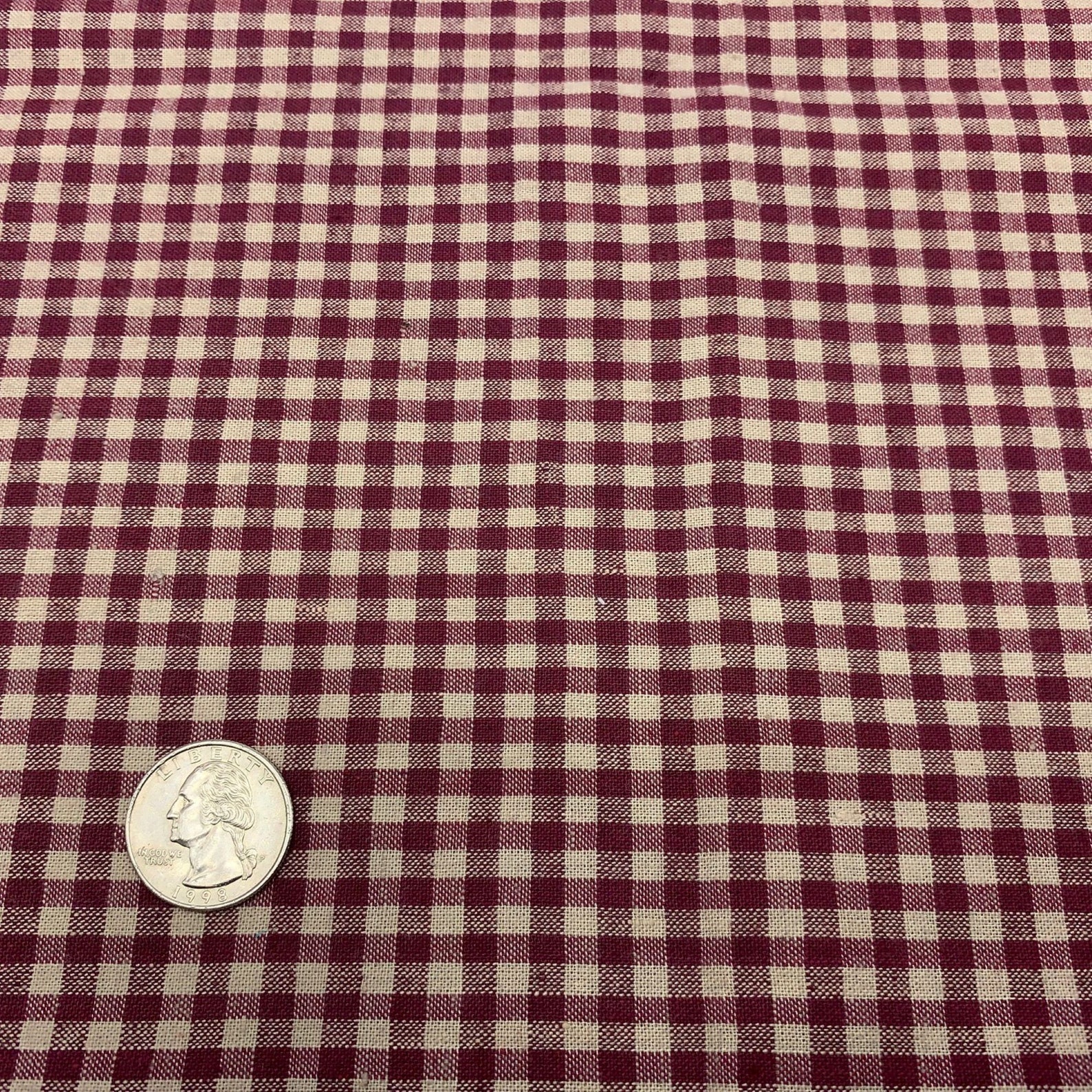 CRANBERRY and CREAM Woven 100% Cotton Fabric 1 15 x | Etsy