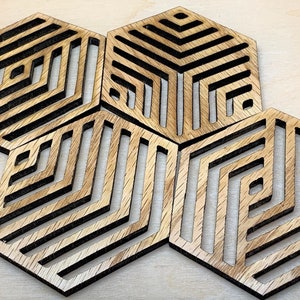 LASER CUT Coasters with Holder