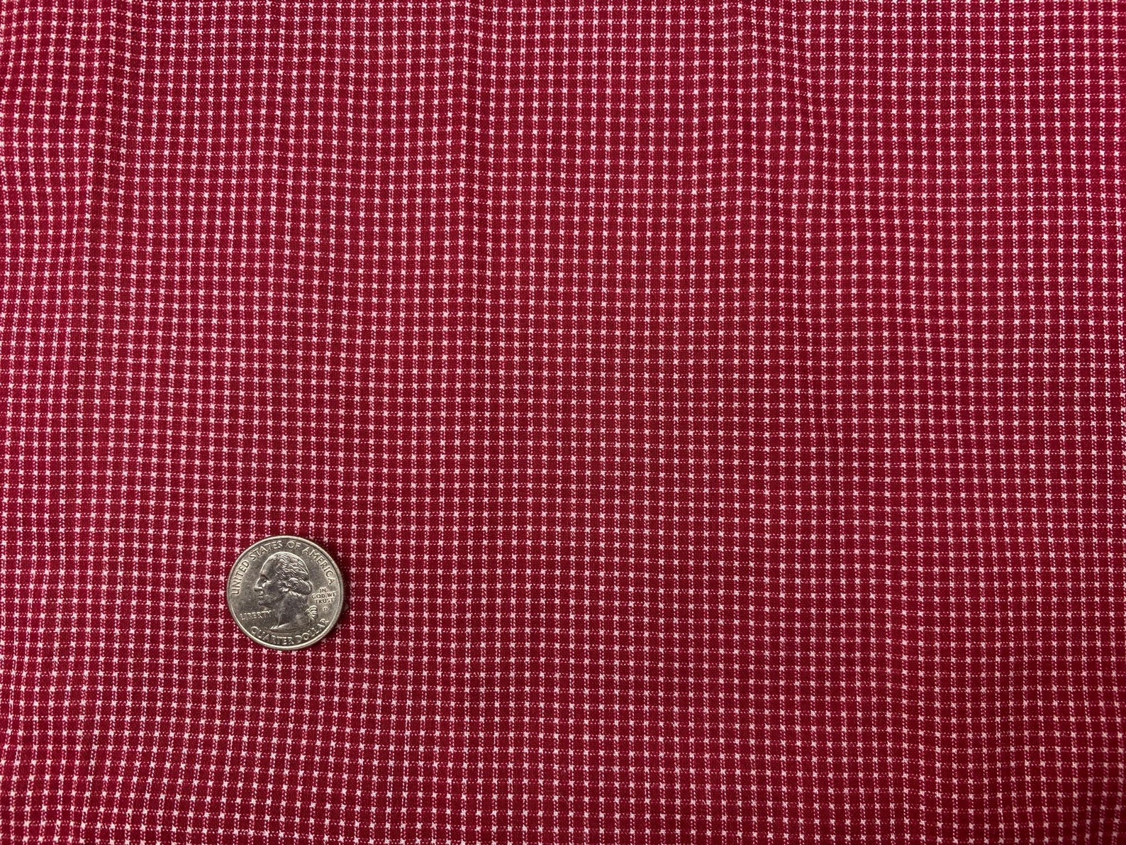 Deep Red and White Check 100% Cotton Fabric, 1 11 X 23 Piece - Etsy