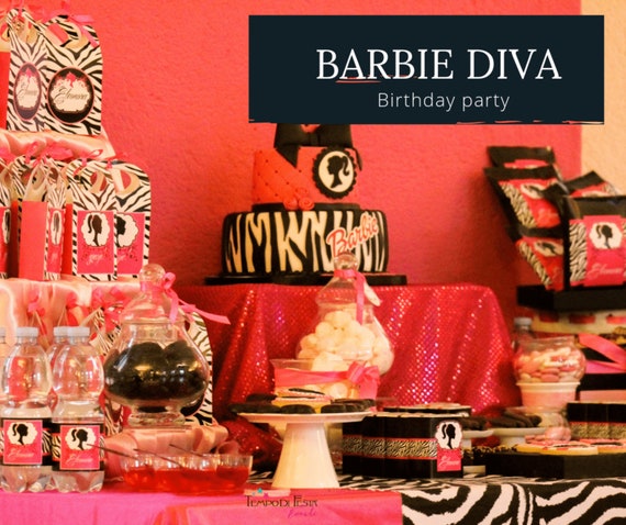 Diva barbie Inspirational printable party Il_570xn