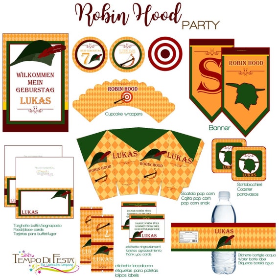 Robin Hood Printable birthday Party | Etsy
