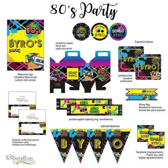 80 S Inspiration Printable Party Etsy - cog letter r roblox