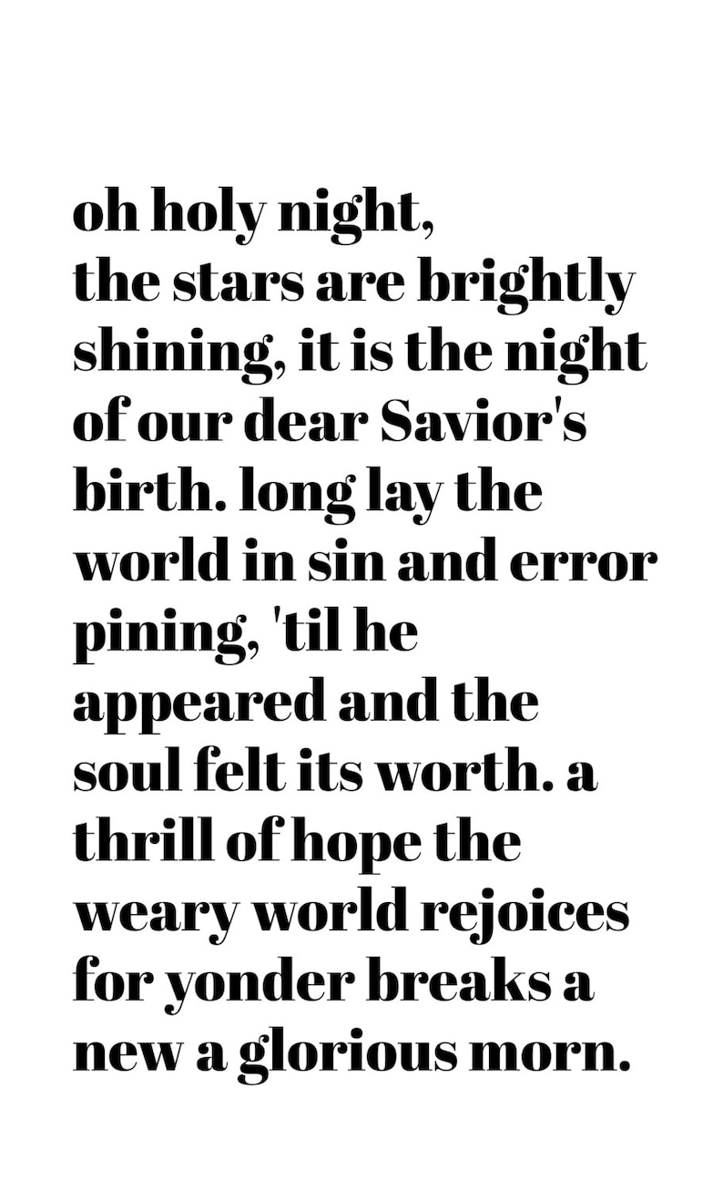 Words To O Holy Night Printable Words To O Holy Night Printable