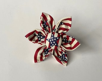 Patriotic Dog Flower, Fourth of July Dog Flower, Patriotic Pet Neckwear