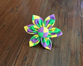 Mardi Gras Dog Flower, Mardi Gras Pet Flower, Fat Tuesday Dog Flower