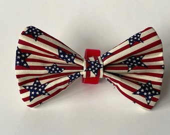 Patriotic Dog Bowtie, Fourth of July Dog Bowtie, Red White Blue Bowtie