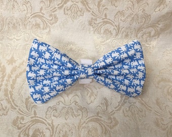 Bunny Dog Bowtie, Easter Dog Bow Tie, Blue Dog Bowtie, Spring Dog Bowtie, Pet easter