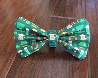 St. Patricks Day Dog Bowtie, Irish Dog Bowtie, St. Patricks Day Pet Neckwear