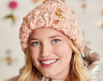 Dreamy Beanie Hat Pattern ~ Easy Knitting Patterns, Knitting Patterns for Women, Boho Chunky Yarn Hat Patterns, Knit Earflap Hat