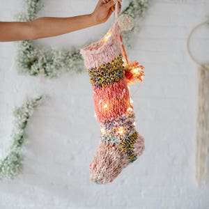 Holiday Stocking Pattern ~ Intermediate Knitting Pattern ~ Bulky Handspun Yarn Stocking Pattern