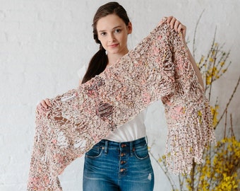 Knitting Pattern // Knit Shawl Pattern, Knitting Patterns for Women, Intermediate Knitting Pattern, Knit Wrap, Handspun Yarns,