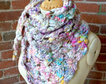 Knitting Pattern ~ Easy Knitting Pattern, Knit Shawl Pattern, Knitting Patterns for Women, Easy Knit Shawl, Bulky, Chunky Handspun Yarn