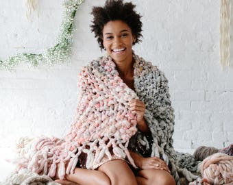 PATTERN // Knit Blanket Pattern, Knit Throw Pattern, Knit Home Pattern, Easy Knitting Pattern, Home Knits, Bulky, Chunky, Handspun Yarns