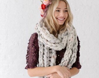 Knitting Pattern // Easy Knitting Patterns, Knit Scarf Pattern, Knitting Patterns for Women, Easy Knit Scarf, Bulky, Chunky Handspun Yarns