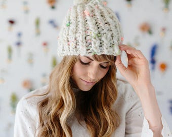 Easy Knitting Pattern ~ Knitting Patterns for Women, Knit Hat Pattern, Handspun Yarns, Knit Beanie Pattern, Beginner Knitting Patterns