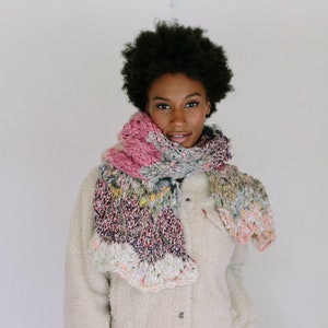 Chevron Sunrise Shawl Knitting Pattern ~ Easy Knitting Pattern, Knit Shawl Pattern, Easy Knit Shawl, Bulky, Chunky Handspun Yarn