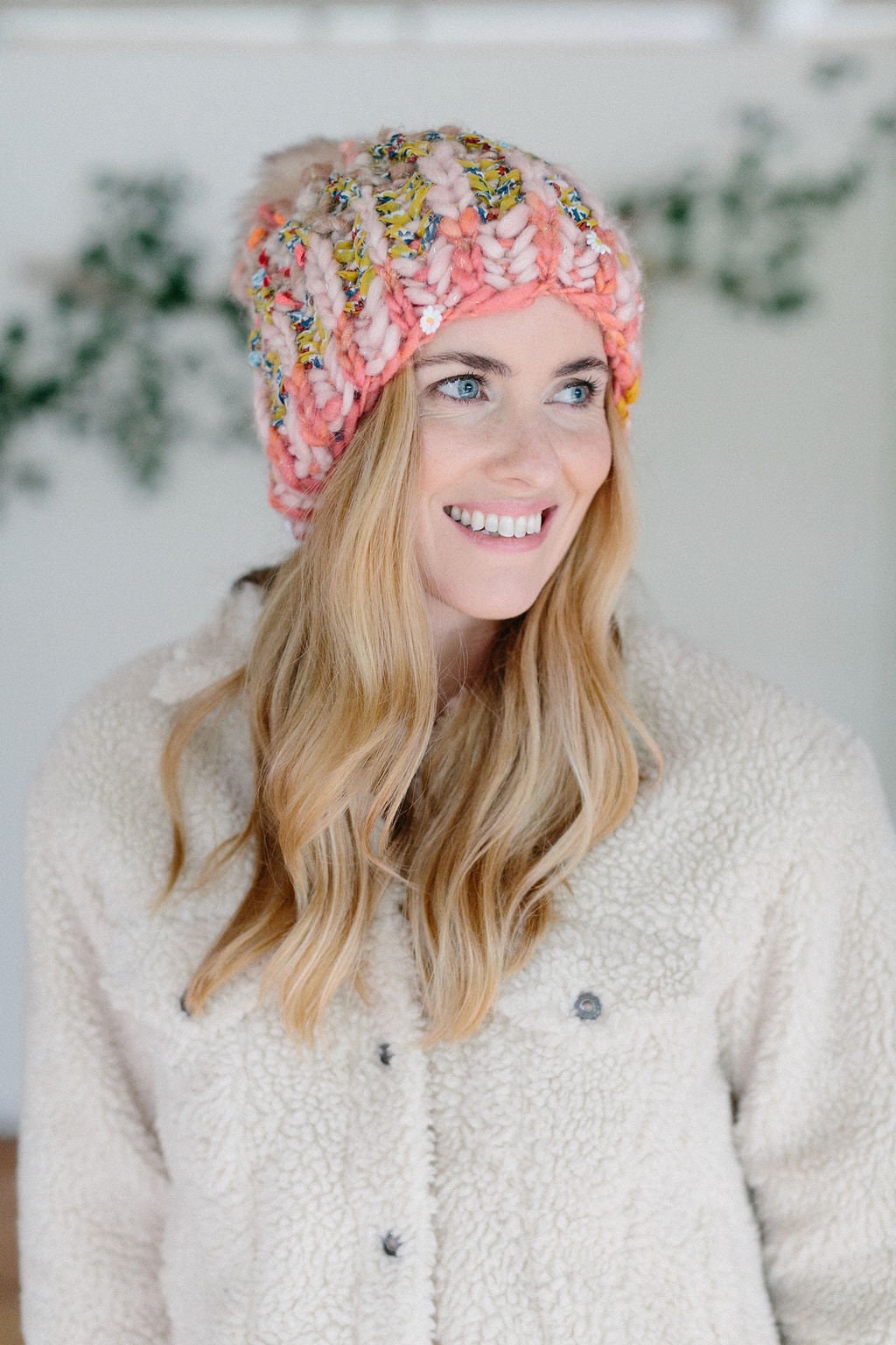 Knitting Pattern // Knit Hat Pattern Pom Pom Knit Hat Etsy