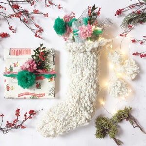 Holiday Stocking Pattern Intermediate Knitting Pattern Bulky Handspun Yarn Stocking Pattern image 2