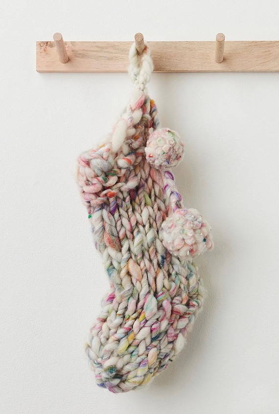 Wanderlust Stocking Pattern ~ Handspun Yarns, Christmas Stocking, Bulky Yarn, Chunky Yarns, Intermediate Knitter, Knit Collage Yarns