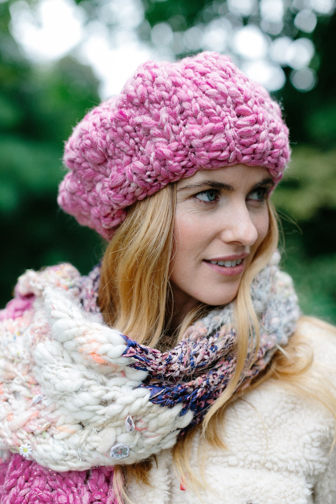 Knitting Pattern // Beret Hat Knit Beret Pom Pom Hat Etsy