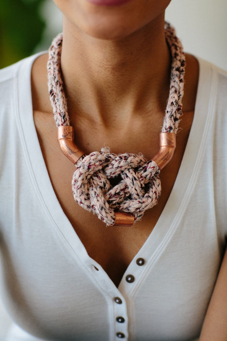 Celtic Knot Necklace Knitting Pattern Easy Beginner Knitter Etsy