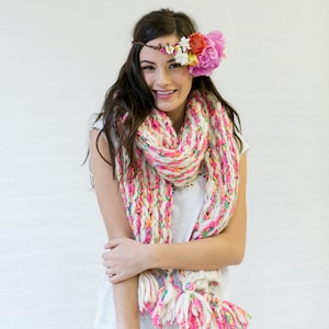 PATTERN // Knit Scarf Pattern, Knitting Patterns for Women, Easy Knitting Patterns, Easy Knit Scarf, Bulky, Chunky Handspun Yarn, Boho Knits