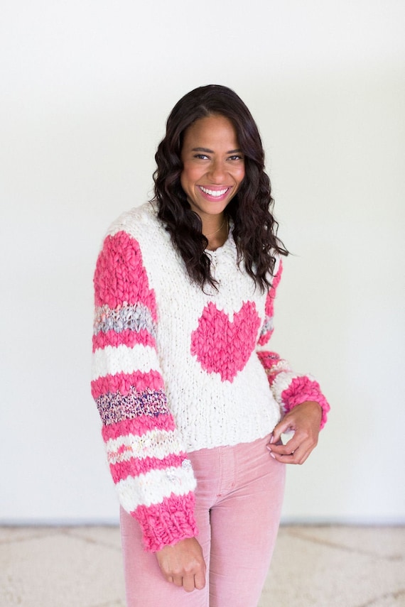 Big Love Sweater PATTERN, Knit Sweater Pattern, Intarsia Knit Sweater,  Knitting Patterns for Women, Chunky Yarns, Sweater Pattern