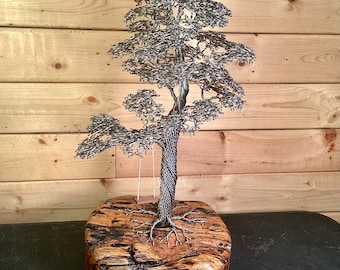 Wire tree sculpture