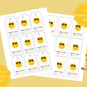 Etiquetas de regalo imprimibles "Tu futuro es brillante", para profesores y compañeros, fin de curso, vacaciones de verano, graduación de 2025, descarga digital (PDF)