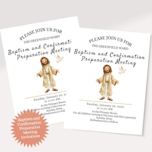 Primary Baptism and Confirmation Preparation Meeting Invitation, LDS Handout, Personalized Printable Flyer, Digital Download, PDF