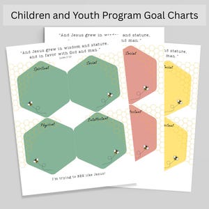 Children and Youth Program Goal Chart, "I'm trying to BEE like Jesus," Digital Download, PDF