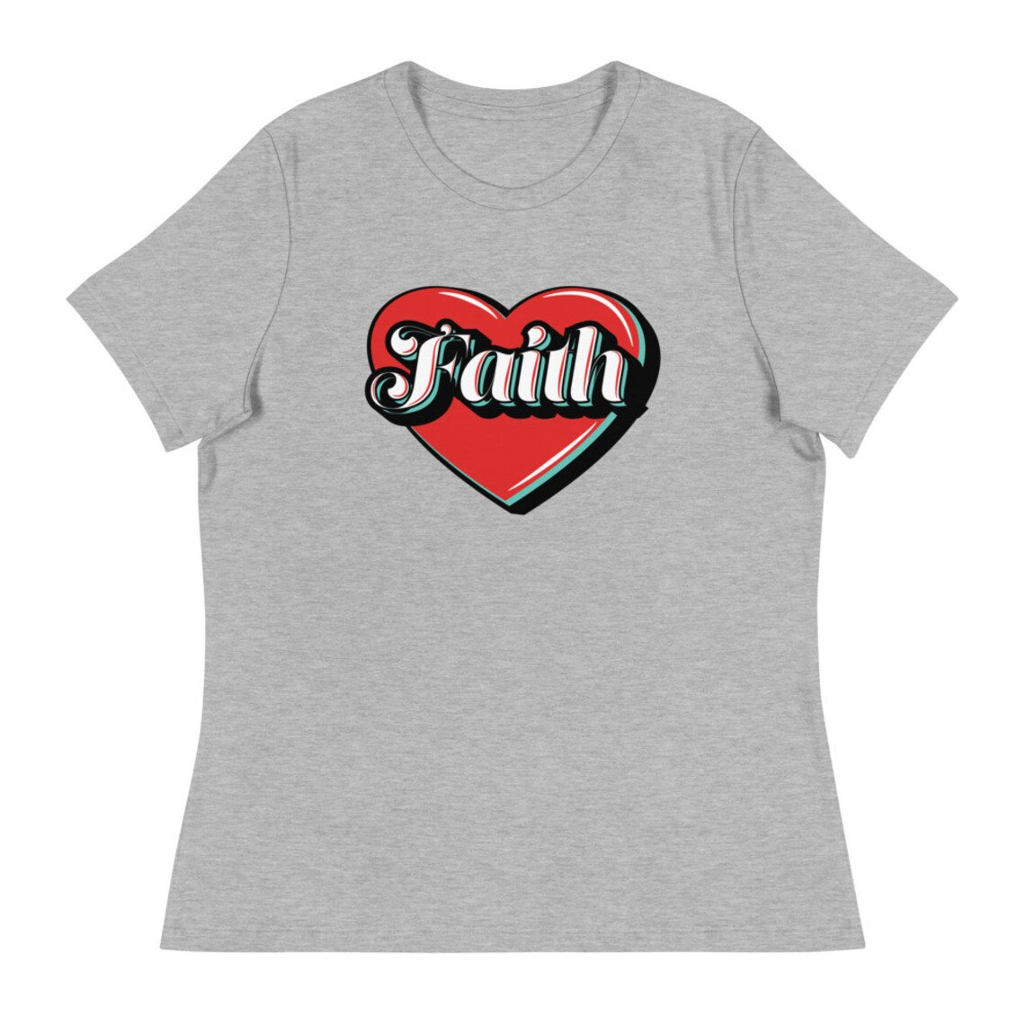 Faith & Love T-shirt Women's Relaxed T-Shirt Bella | Etsy